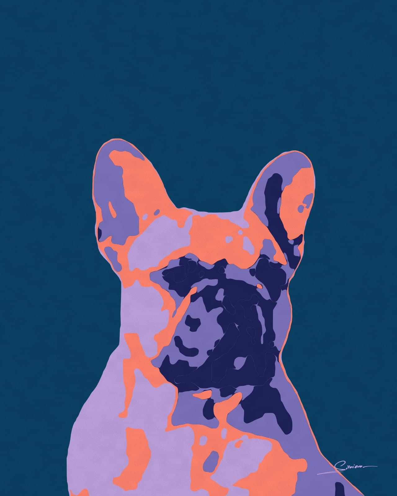 Painting of a French Bulldog