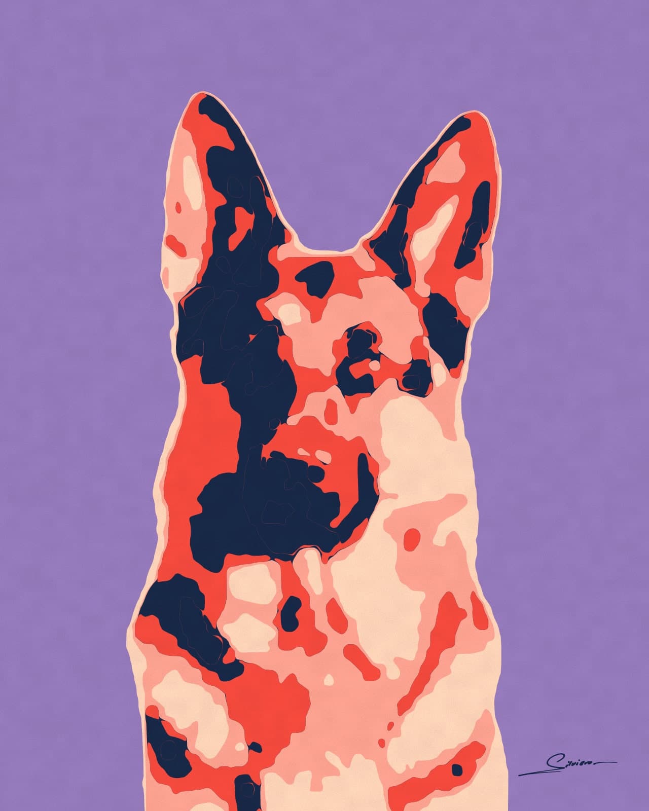 Painting of a German Shepherd