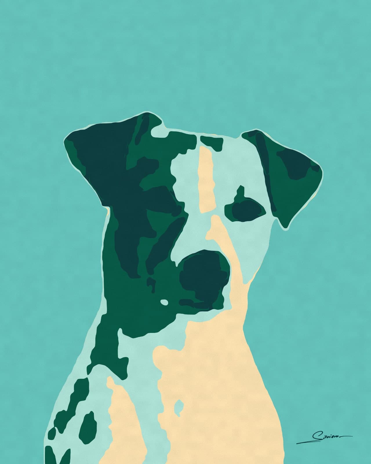 Painting of a Jack Russell Terrier